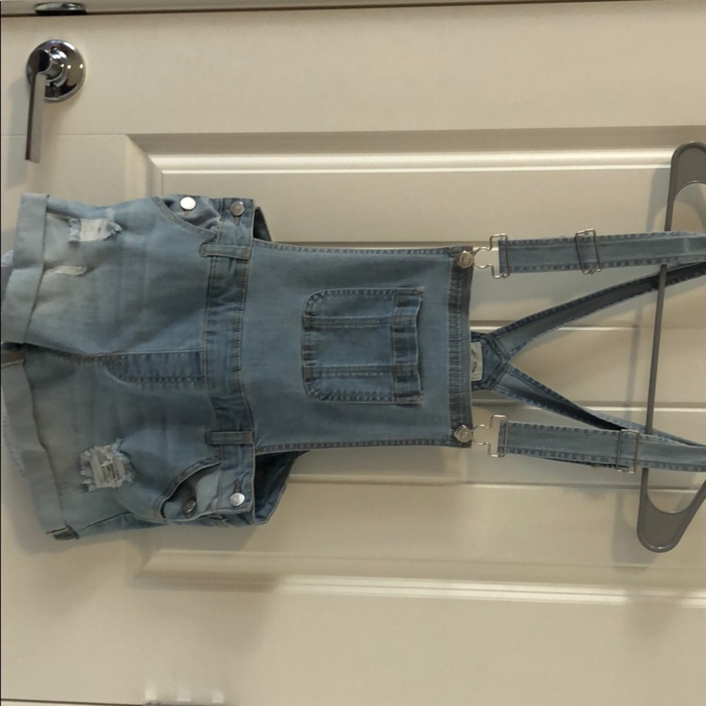Jean shorts overalls
